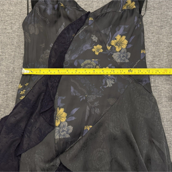 Free People Laughlin Asymmetric Floral And Ruffled Lace Dress Size 2 - Picture 9 of 11